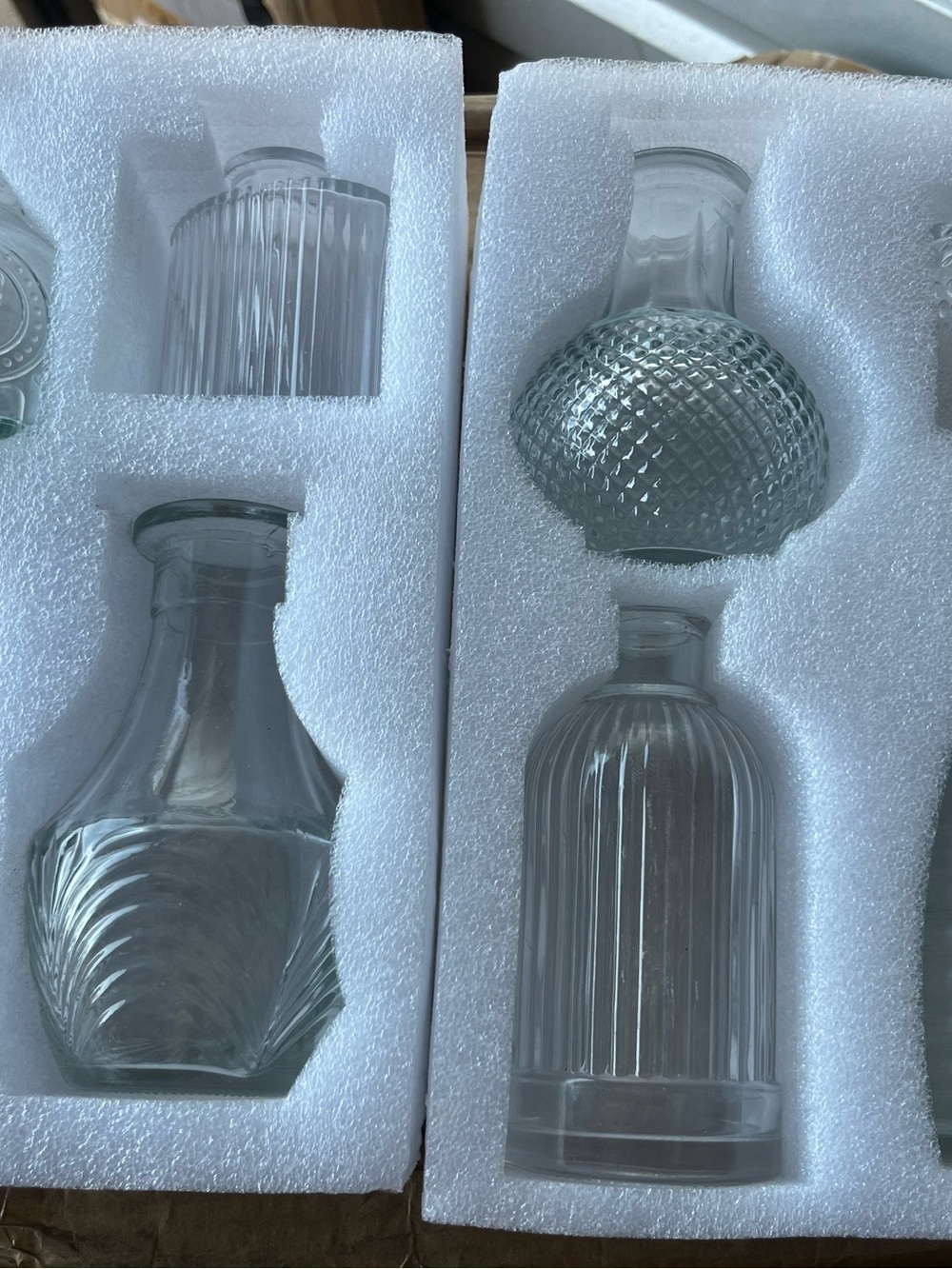 Set decorative glass bottles 8 pcs